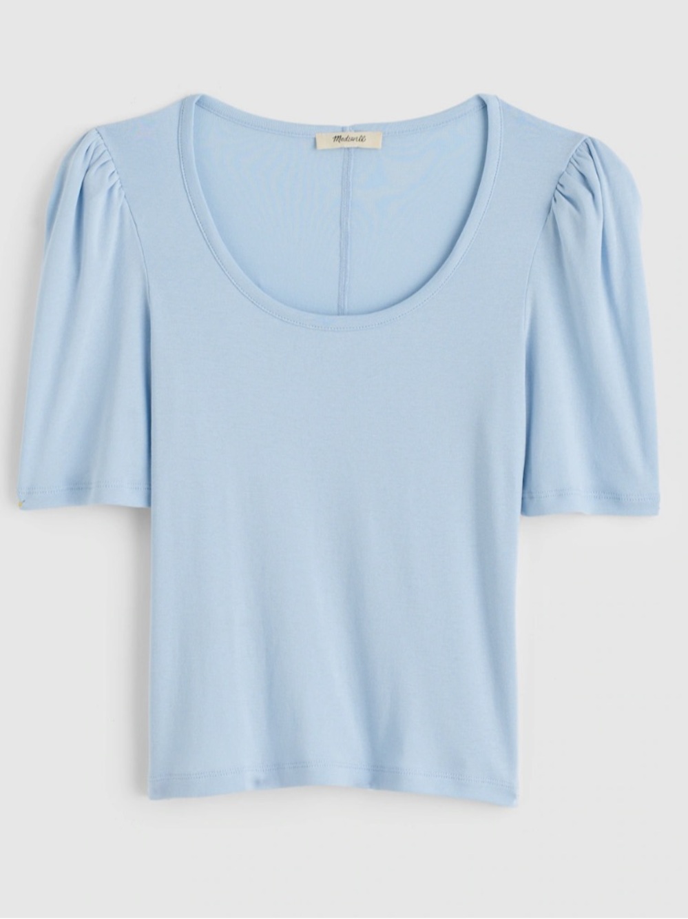 MADEWELL NWT lite blue puff sleeve scoop neck tee size M